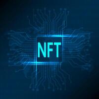 NFT non fungible tokenscrypto art on colorful abstract background. vector
