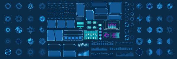Mega set Futuristic Hud elements. Futuristic virtual graphic touch user interface. vector