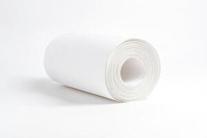 Roll of White Paper on a White Background photo