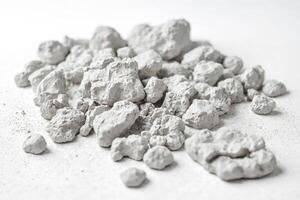 White Clay Rocks on White Background photo