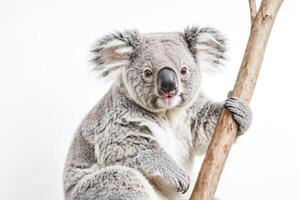 Close Up Of Koala On Tree Branch photo