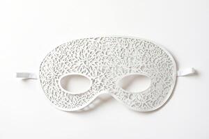 White Lace Eye Mask on White Background photo