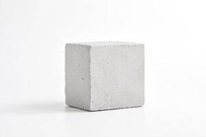 Concrete Cube On White Background photo