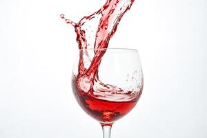 Red Wine Pouring and Splashing into a Glass photo