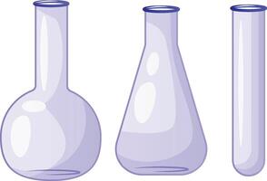 Chemistry laboratory test tubes and science tools for experiment. Chemist or doctor hands in gloves hold lab beakers and flasks set. Illustration of test-tube for pharmacology technology vector