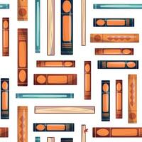seamless school pattern on a white background. color illustration of various books, textbooks, school supplies. pattern for textile, background, packaging, wallpaper vector