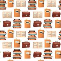 seamless school pattern on a white background. color illustration, diary, notebook sheets, school bag. pattern for textile, background, packaging, wallpaper vector