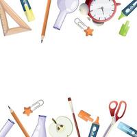 Back to school banner design. Modern illustration of colorful crayon pencils frame and text. Student, pupil. Trendy illustration for card, web banner design. vector