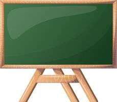 Realistic green chalkboard with wooden frame isolated on white background. Rubbed out dirty chalkboard. Empty school chalkboard for classroom or restaurant menu. template blackboard for design vector