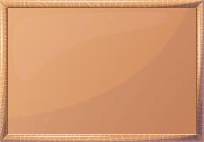 Bulletin Board, cork desk in wooden frame, empty in cartoon style isolated on white background. Grain texture, wall schedule. illustration vector