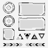 Cyberpunk Futuristic Elements Collection HUD round frames or borders Futuristic Interface frame vector