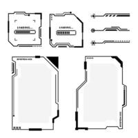 Cyberpunk Futuristic HUD frame interface set vector