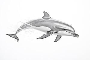 Dolphin Leaping Out of Water with Splash photo