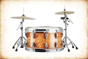 Close-up of a drum set on a white background photo