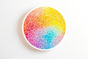 Colorful Abstract Circular Pattern on White Background photo