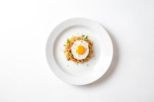 Fried Egg on Spaghetti photo