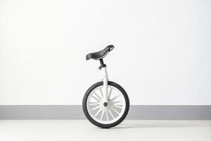 White Unicycle on White Background photo