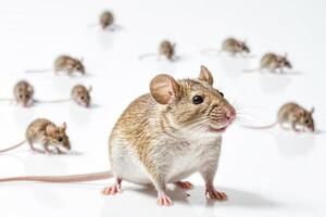 Mouse Looking at the Camera with Other Mice in the Background photo