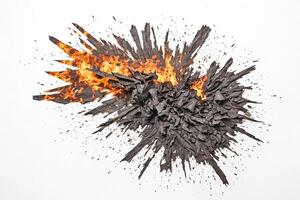 Burning Paper with Abstract Shapes photo