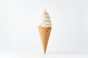 Vanilla Soft Serve Ice Cream Cone photo