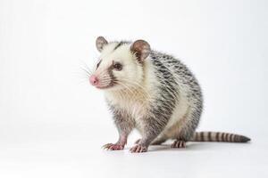 Curious Opossum on White Background photo