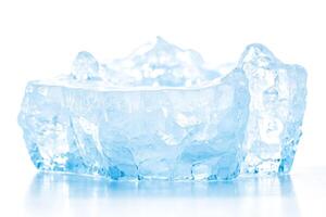 Ice sculpture on white background photo