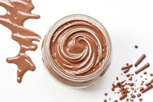 Chocolate Spread in a Glass Jar photo