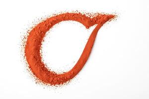 Red powder in the shape of the letter O photo