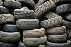 Stack of Worn Tires photo