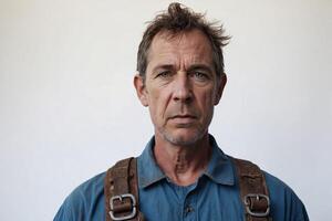 Portrait of a man with a serious expression photo
