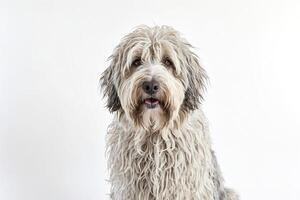 Portrait of a Fluffy Dog with a Playful Expression photo