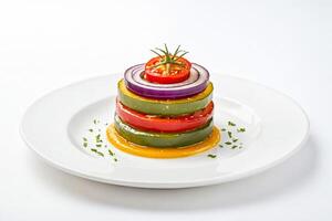 Stacked Salad with Yellow Dressing photo
