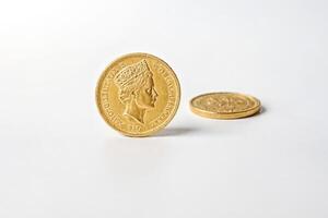 Gold Coin Isolated on White Background photo