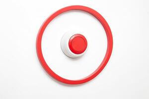 Red Circle with White Center and a Red Button photo
