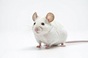 White mouse on a white background photo