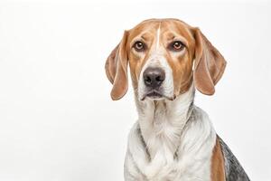Portrait of a Beagle Dog with White Background photo