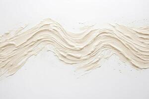 Abstract Cream Swirl on White Background photo