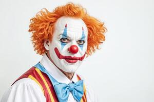 Portrait of a Clown with a Serious Expression photo