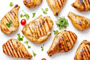 Grilled Chicken Breast with Parsley and Cherry Tomatoes photo