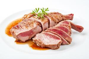 Grilled Pork Tenderloin Slices with Sauce photo