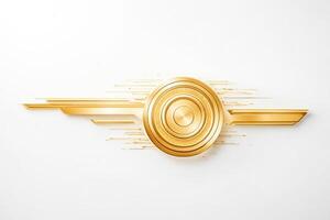 Golden Abstract Technology Background with Circular Element photo