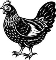 hen silhouette illustration Design on a white background vector