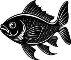 fish silhouette black and white Background vector