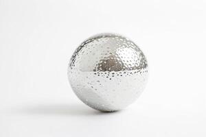 Silver Christmas Ornament with White Background photo
