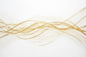 Abstract Gold Lines on White Background photo