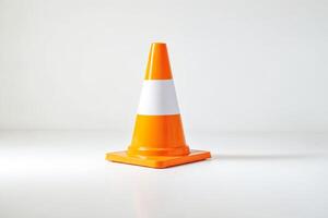 Orange Traffic Cone On White Background photo