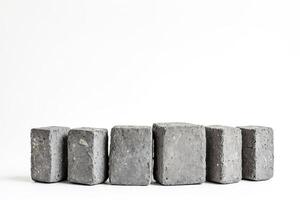 Grey Concrete Blocks on White Background photo