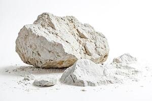 White Rocks and Crumbles on White Background photo