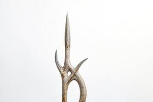 Closeup of a Metal Hook with a White Background photo
