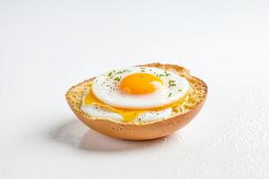 Sunny Side Up Egg on a Crusty Roll photo